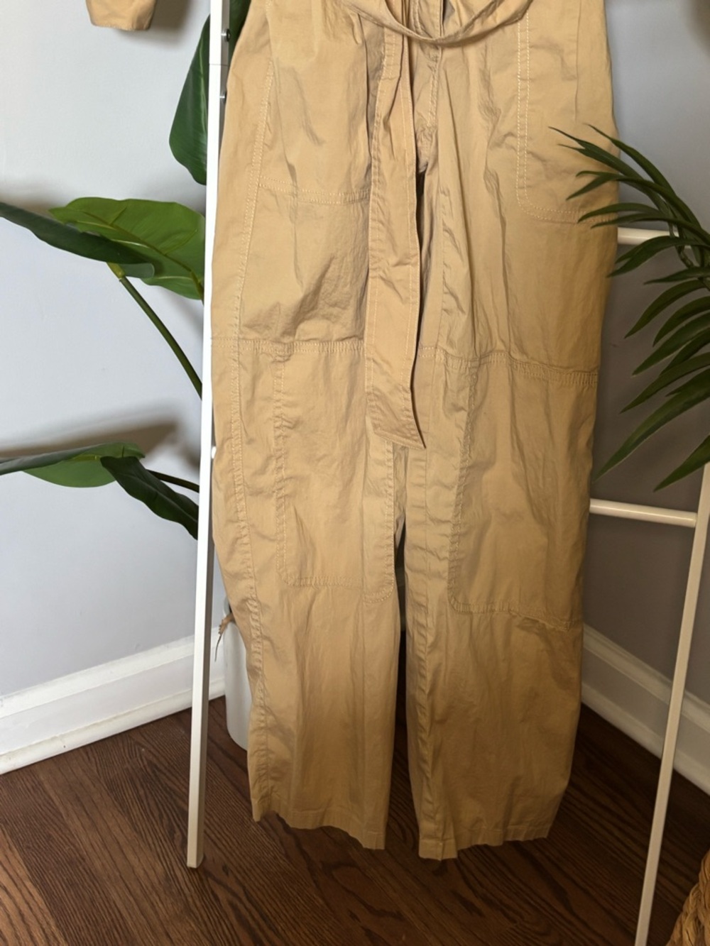 Michael Kors Tan Button-Front Utility Jumpsuit - Picture 5 of 14